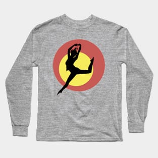 Dancing Silhouette with Coloured Circles Long Sleeve T-Shirt